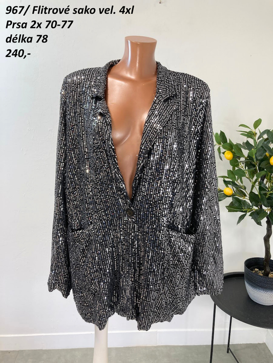 Flitrové sako vel. 4xl