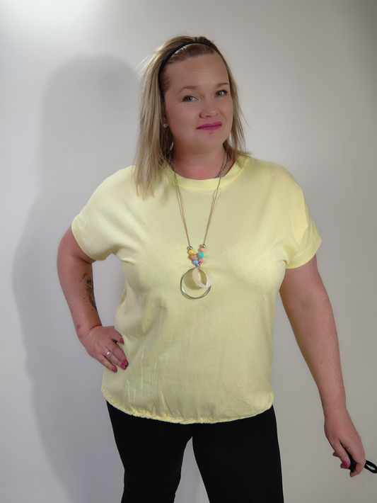Triko s náhrdelníkem - žluté