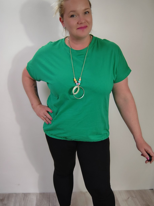 Triko s náhrdelníkem - zelené