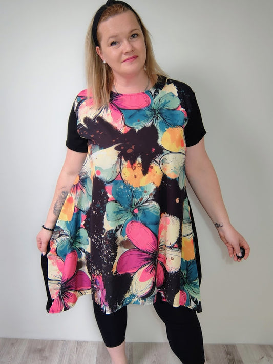 Asymetrická tunika - Květy