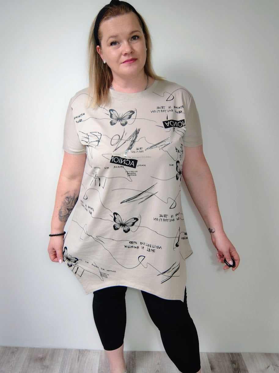 Cípatá tunika béžová