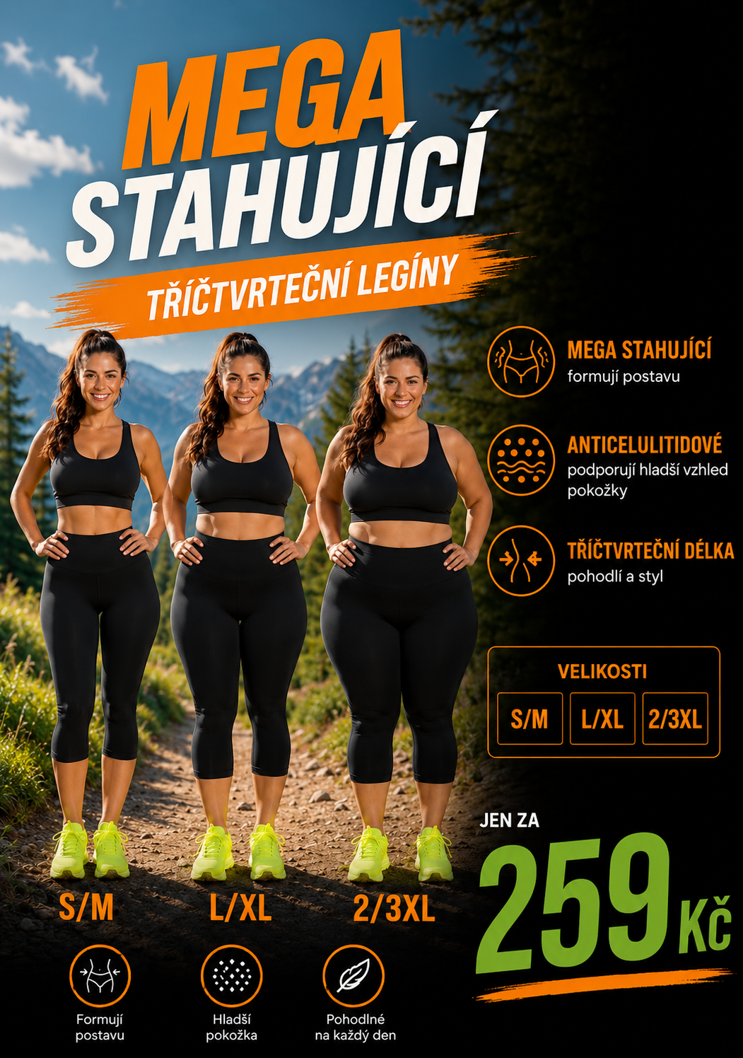 Anticelulitidní 7/8 legíny