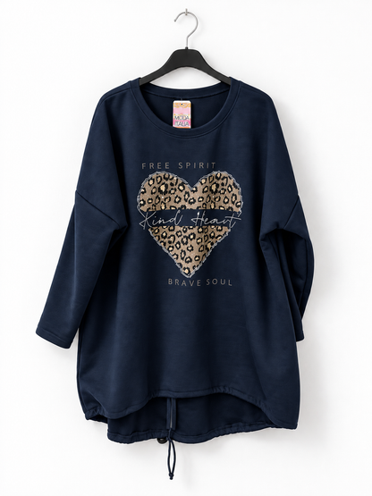 Máselková mikina Heart - modrá