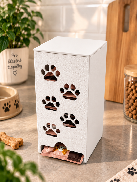 Zásobník na kapsičky pro psy a kočky - bílý🐾