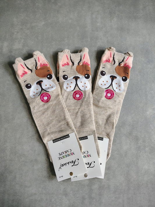 🐶Pejskové ponožky - Buldoček béžový