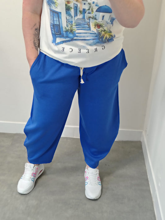 Modré barelové kalhoty/tepláky