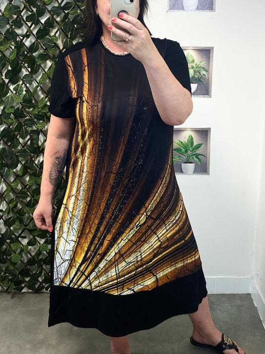 Dlouhé šaty Black gold