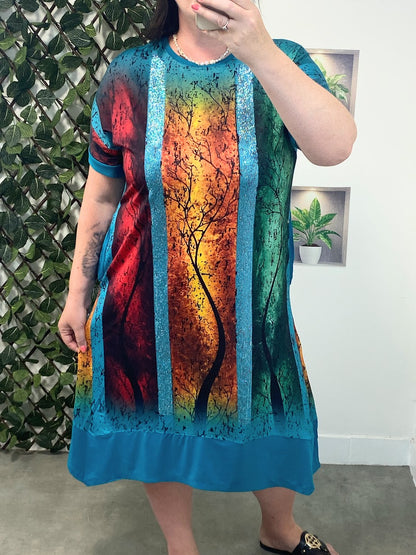 Midi šaty colour tree
