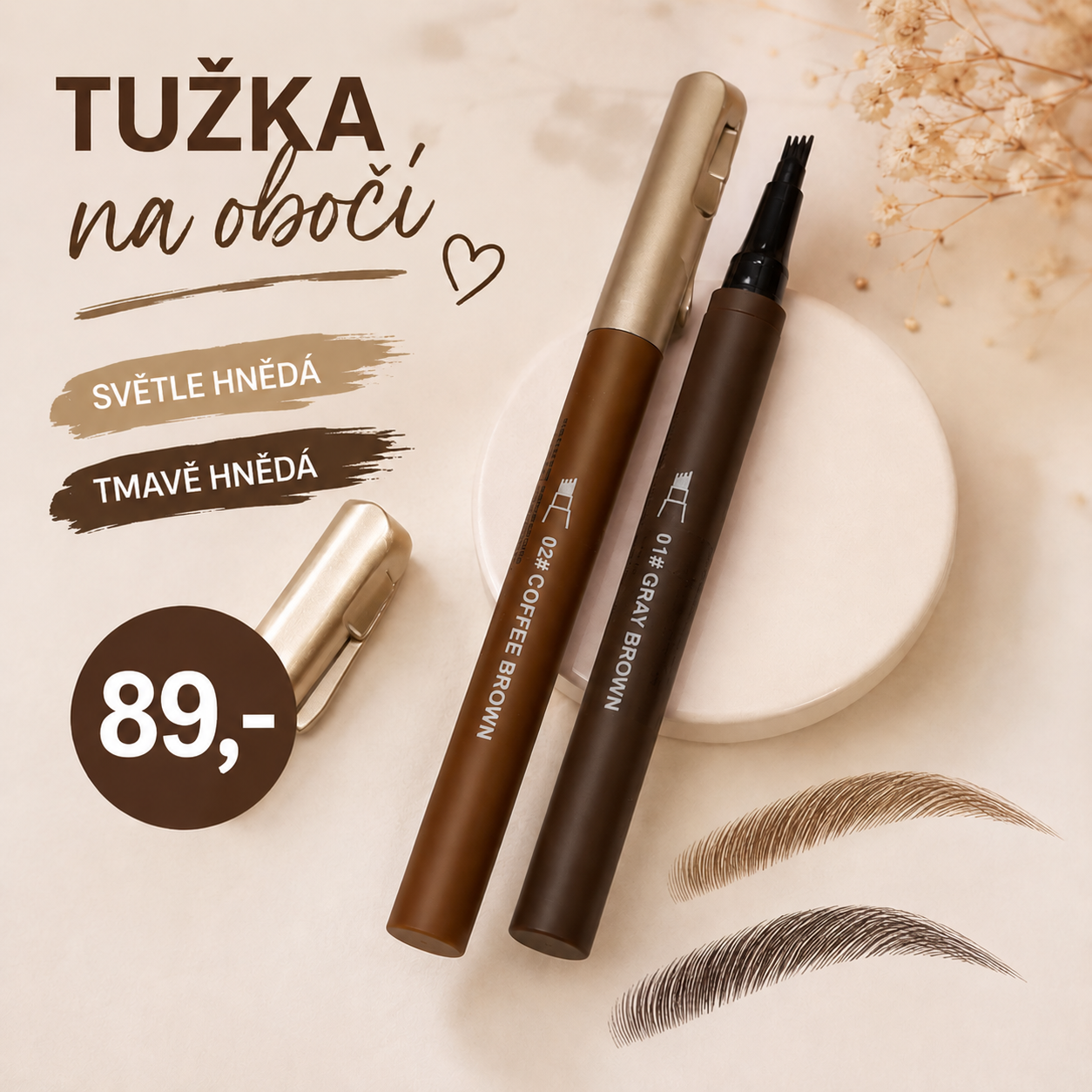 Dlouhotrvající tužka na obočí
